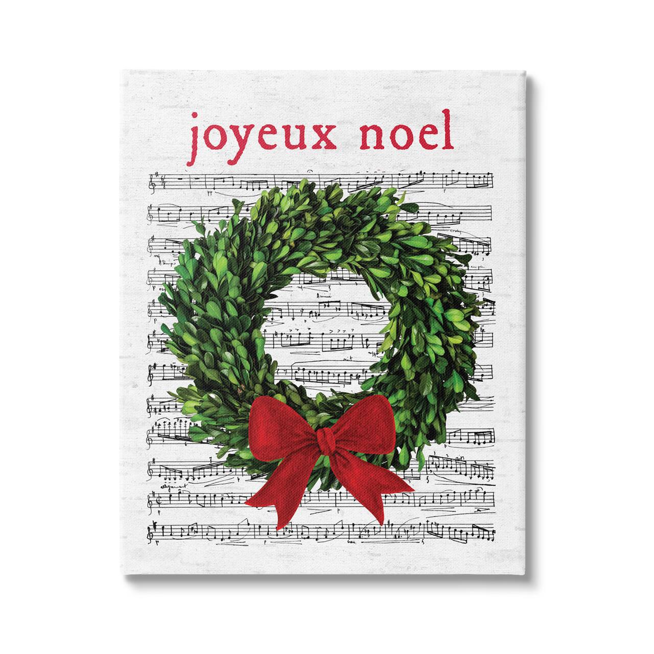 Stupell Industries Joyeux Noel Vintage Song Canvas Wall Art